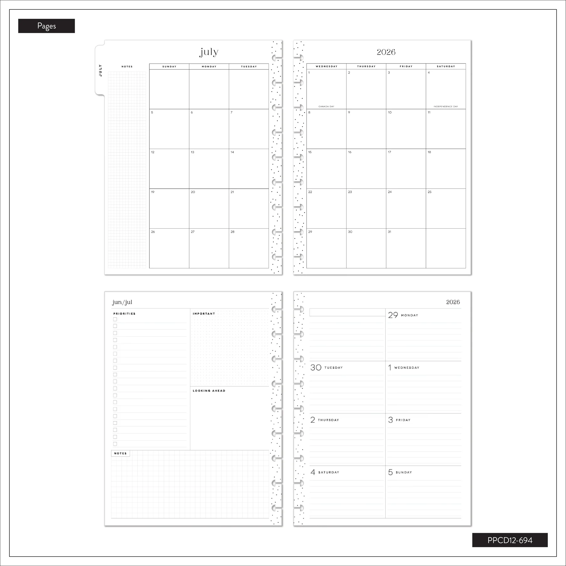 2026–2027 Pastel Poetry Customizable Planner - Classic Dashboard Layout - 12 Months - Image 17