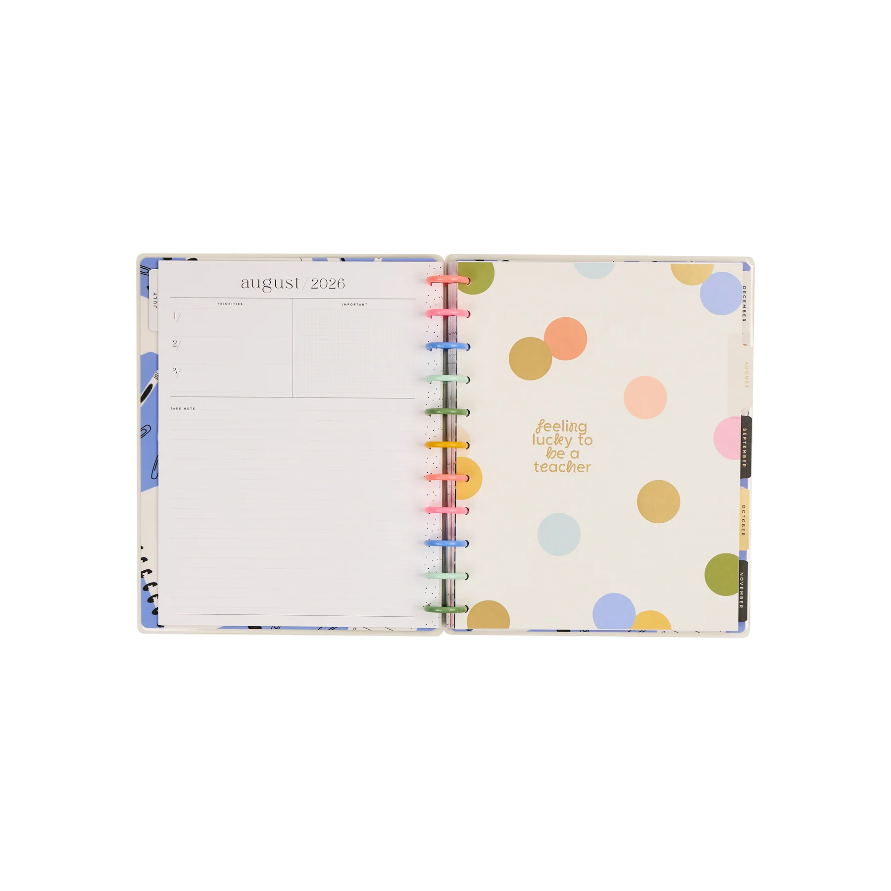 2026–2027 School Doodles Graphite Customizable Teacher Planner - Big Teacher Layout - 12 Months - Image 15