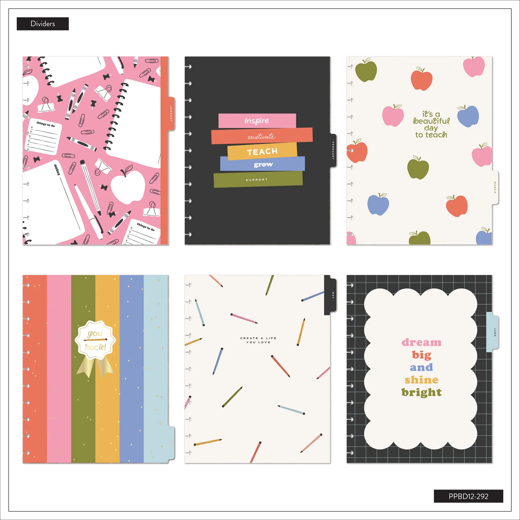 2026–2027 School Doodles Ivory Customizable Teacher Planner - Big Teacher Layout - 12 Months - Image 12