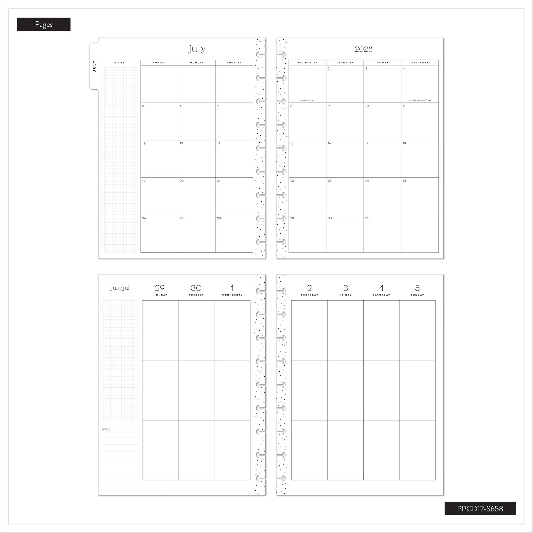 2026–2027 SPECIALTY Neutral Noir Customizable Planner - Classic Vertical Layout - 12 Months - Image 15