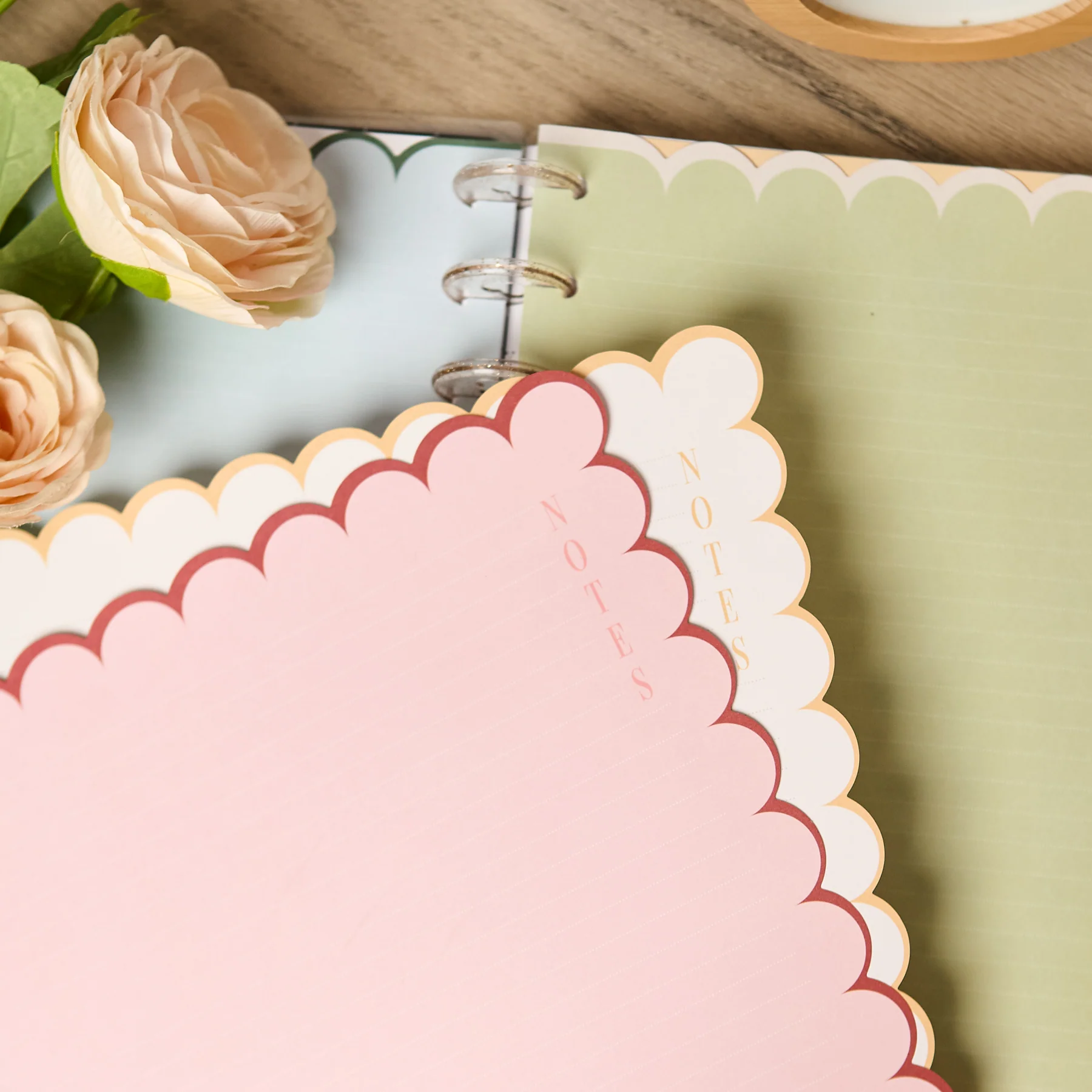 Café Coquette - Scalloped Edge Dotted Lined Big Filler Paper - 40 Sheets - Image 2