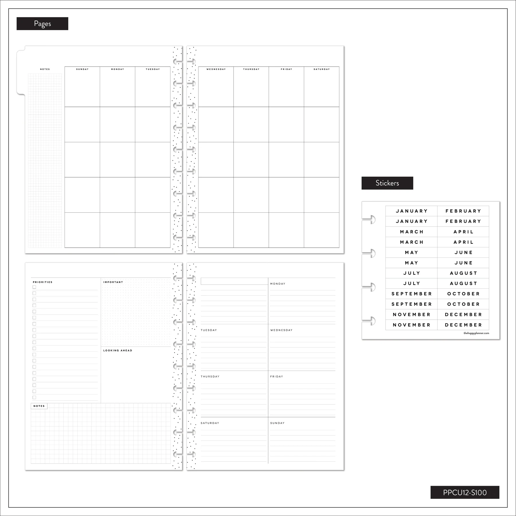 DELUXE Undated Sunshine Splash Customizable Planner - Classic Dashboard Layout - 12 Months - Image 22