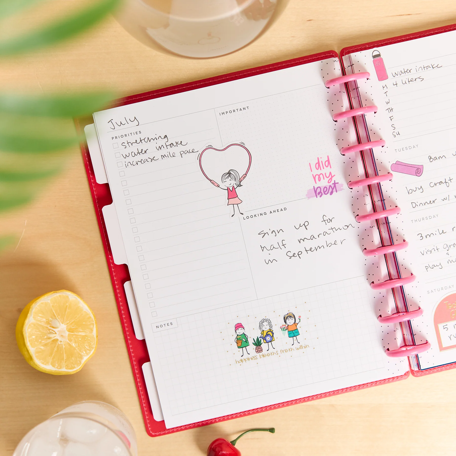 DELUXE Undated Sunshine Splash Customizable Planner - Classic Dashboard Layout - 12 Months - Image 6