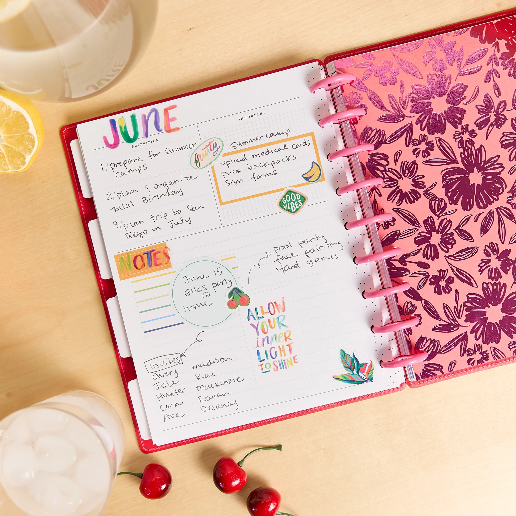 DELUXE Undated Sunshine Splash Customizable Planner - Classic Dashboard Layout - 12 Months - Image 8