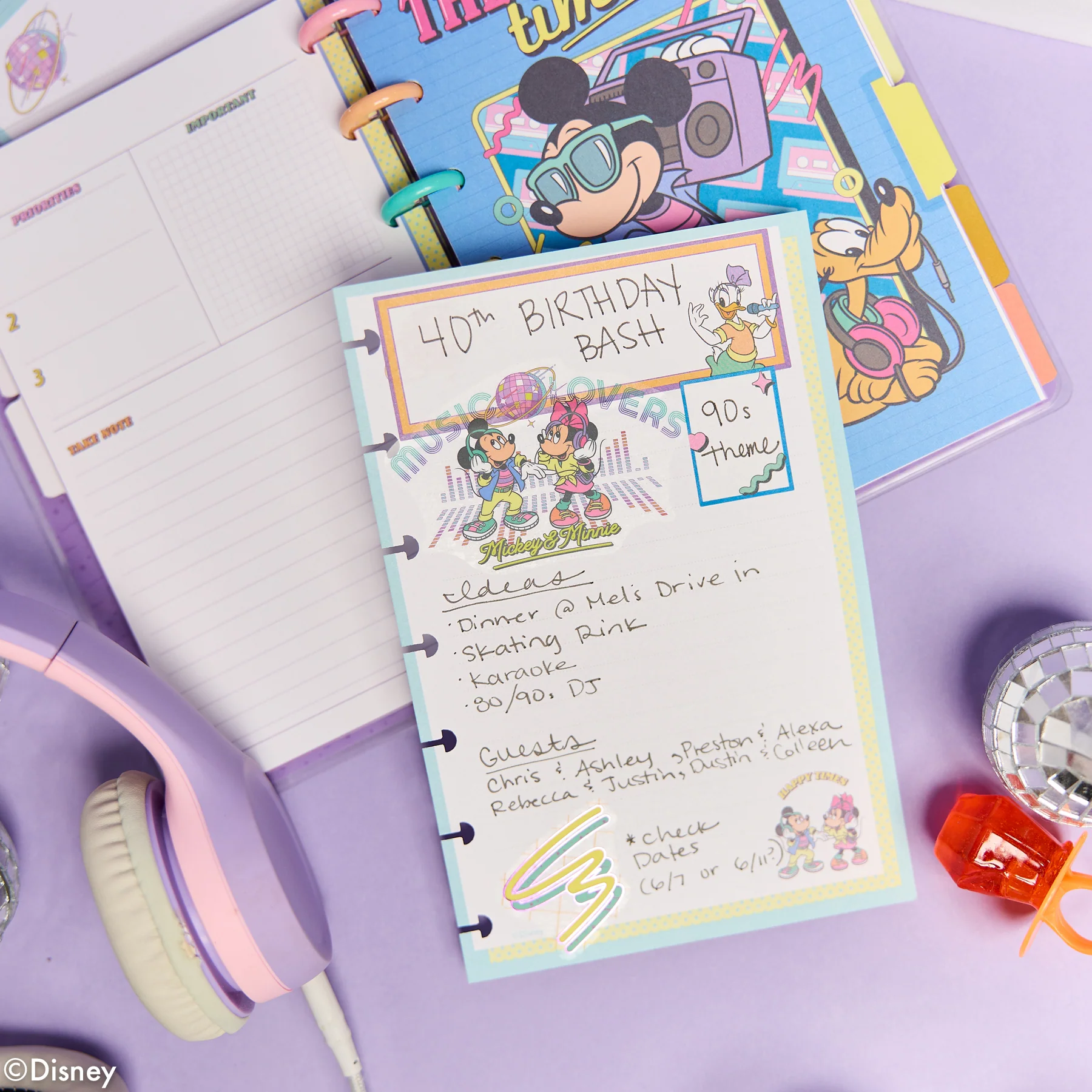 Disney Mickey Mouse & Friends Retro - Dotted Lined Mini Filler Paper - 40 Sheets - Image 7