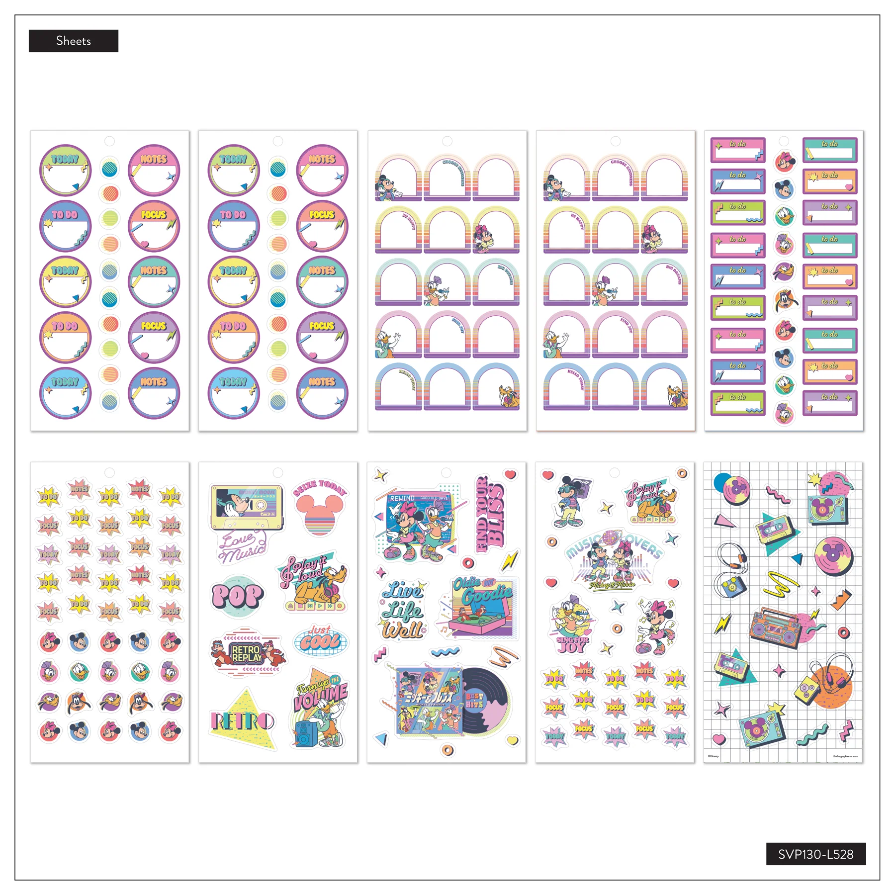 Disney Mickey Mouse & Friends Retro - Value Pack Stickers - Mini - Image 8