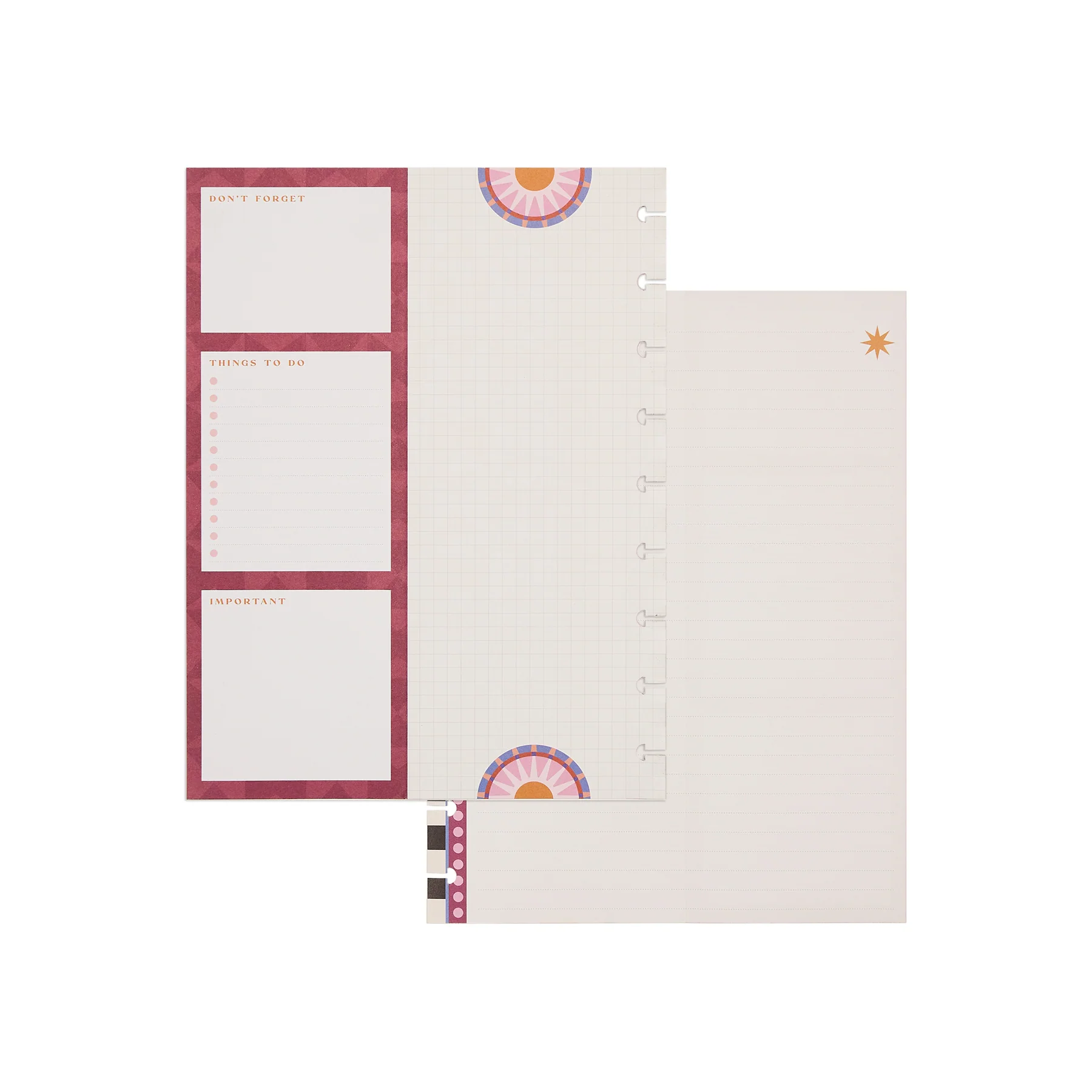 Horizon Lines - Dot Grid + Dotted Lined Classic Folded Filler Paper - 40 Sheets