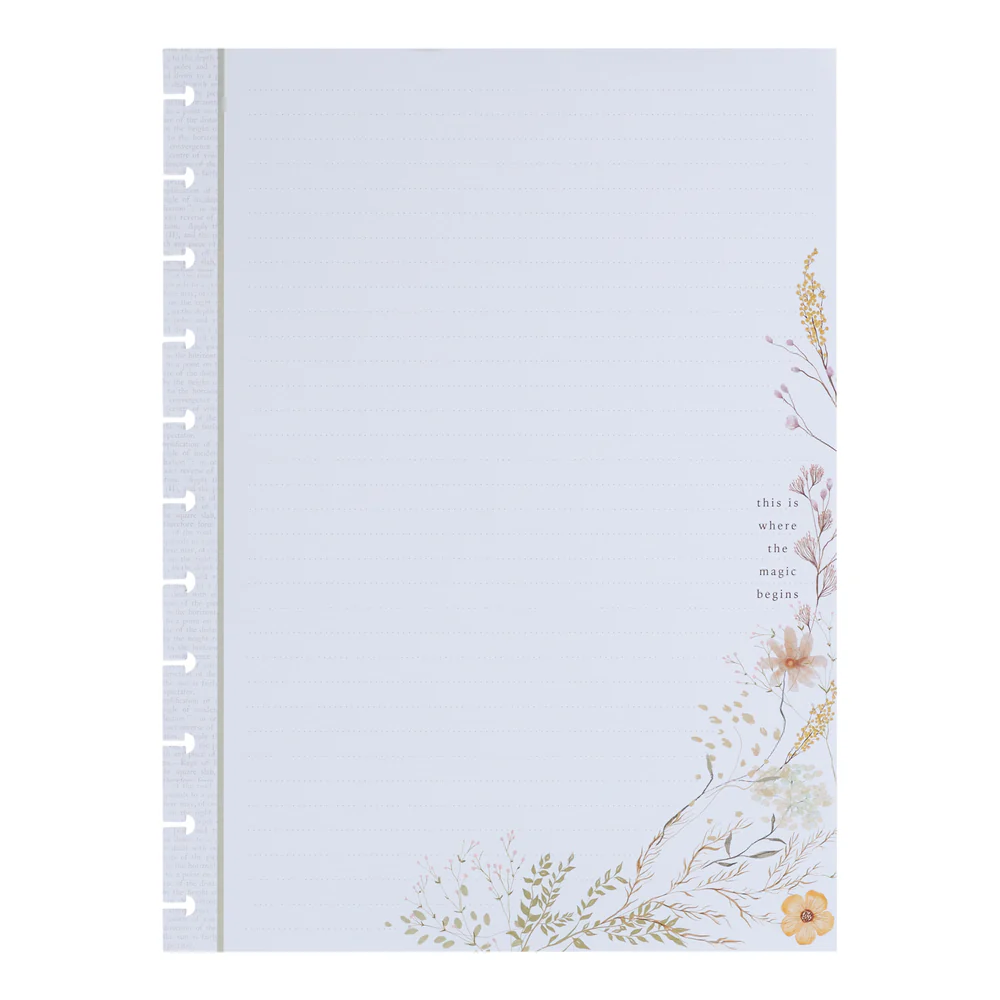 Reading in the Garden Teacher - Dotted Lined Big Filler Paper - 40 Sheets