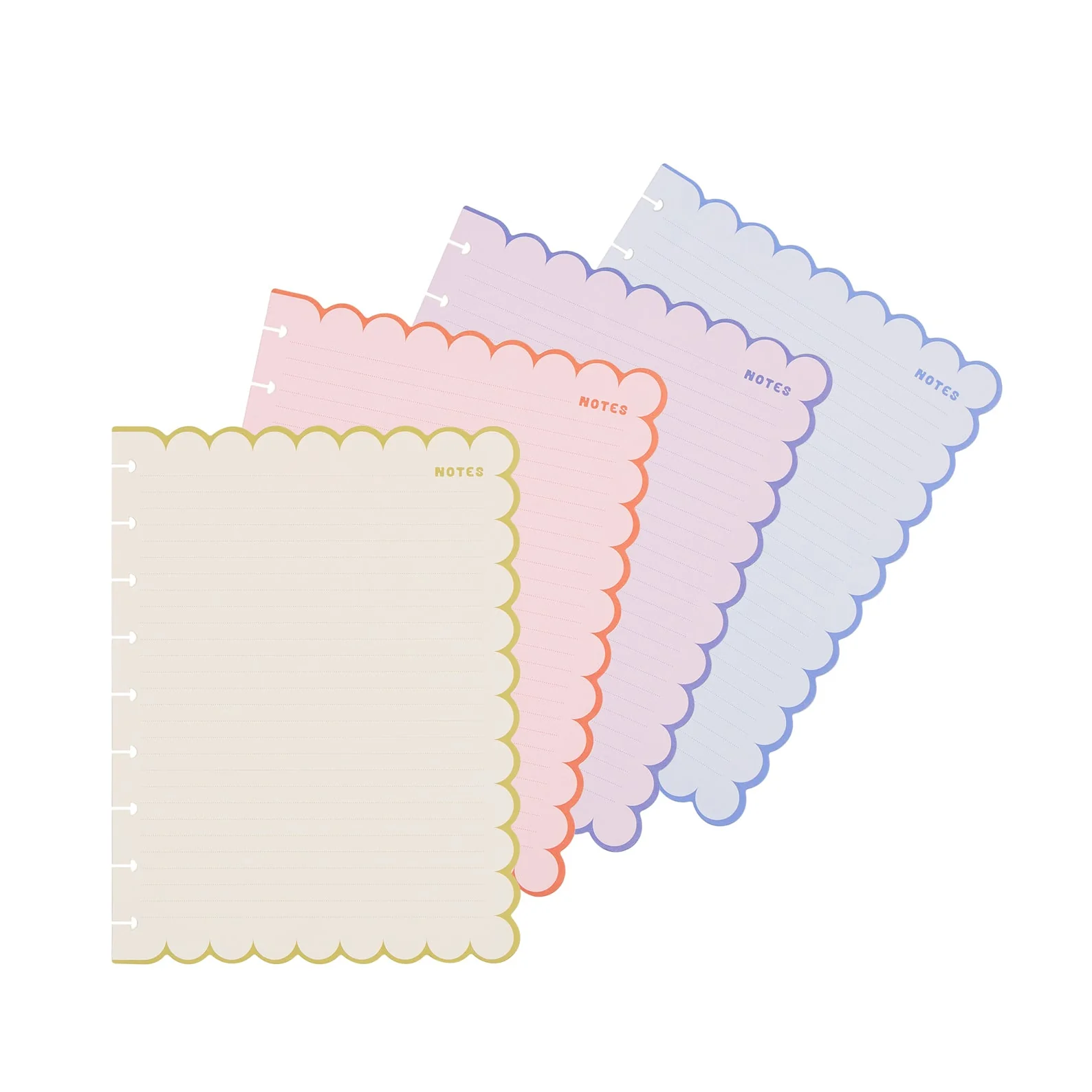 Sunshine Splash - Scalloped Edge Dotted Lined Classic Filler Paper - 40 Sheets