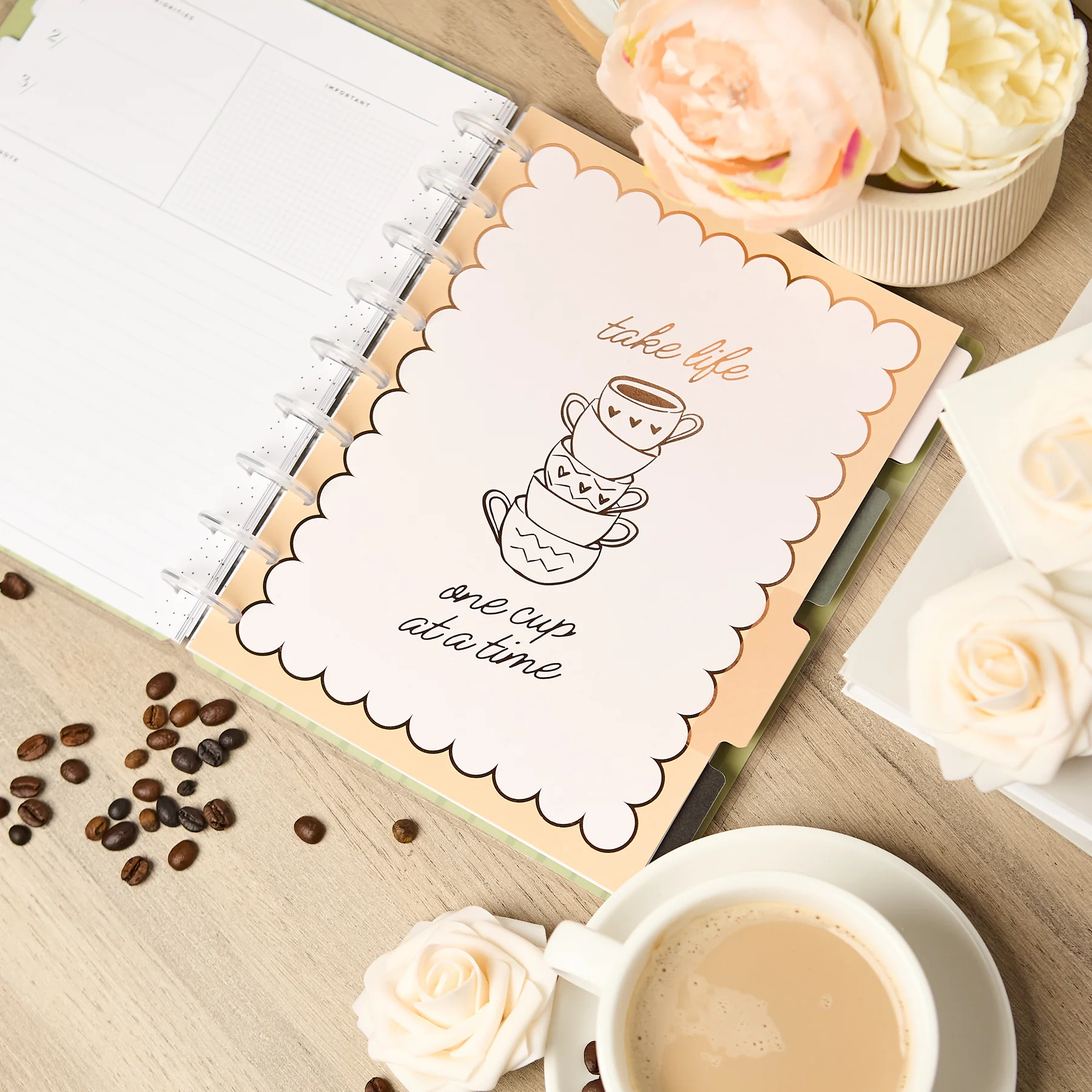 Undated Café Coquette Customizable Planner - Classic Vertical Layout - 12 Months - Image 2