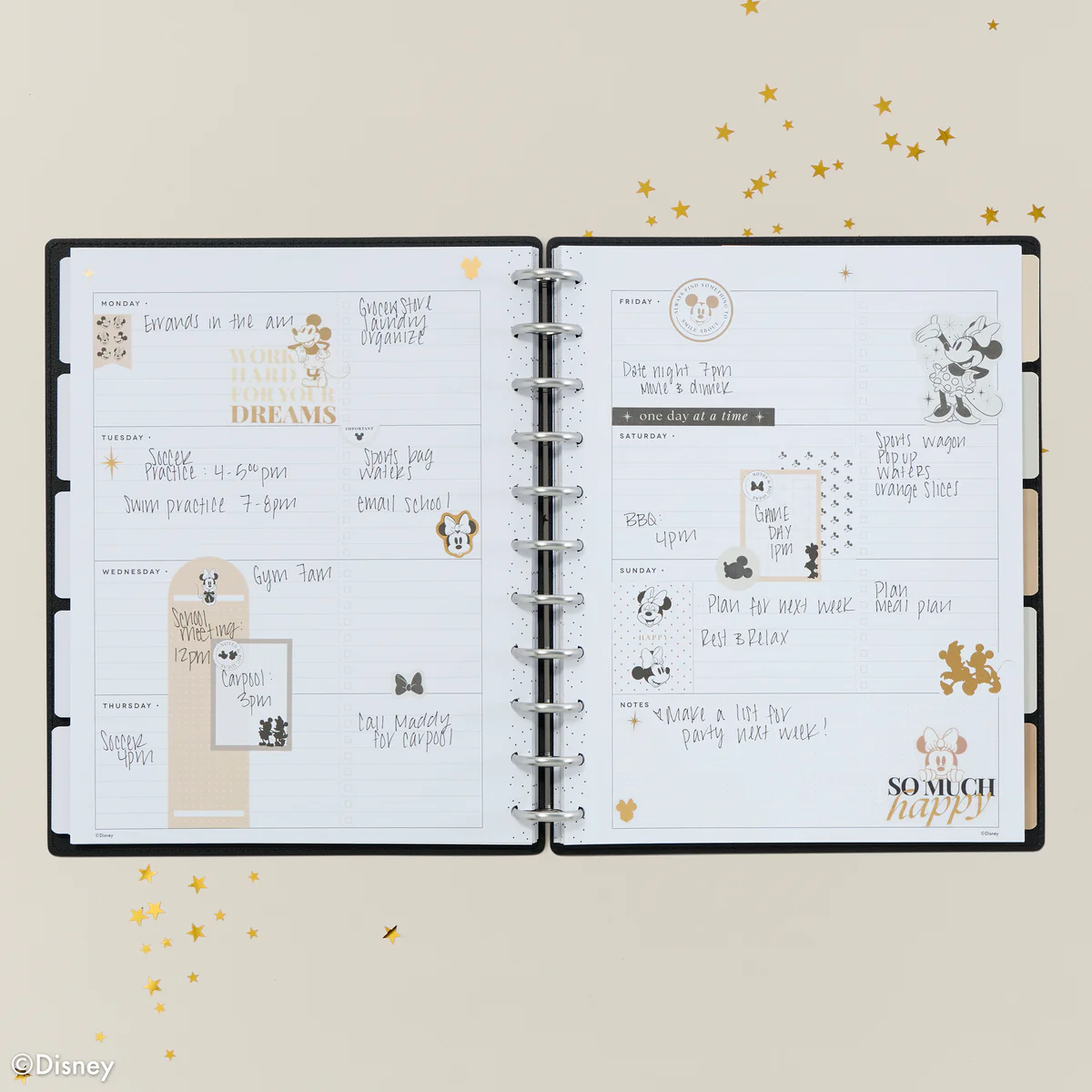 Undated DELUXE Disney Mod Mickey Mouse Customizable Planner - Big Horizontal Layout - 12 Months - Image 4