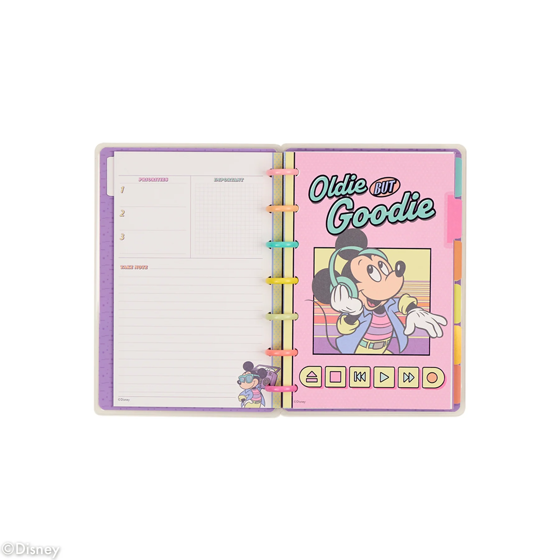 Undated Disney Mickey Mouse & Friends Retro Customizable Planner - Mini Horizontal Layout - 12 Months - Image 12