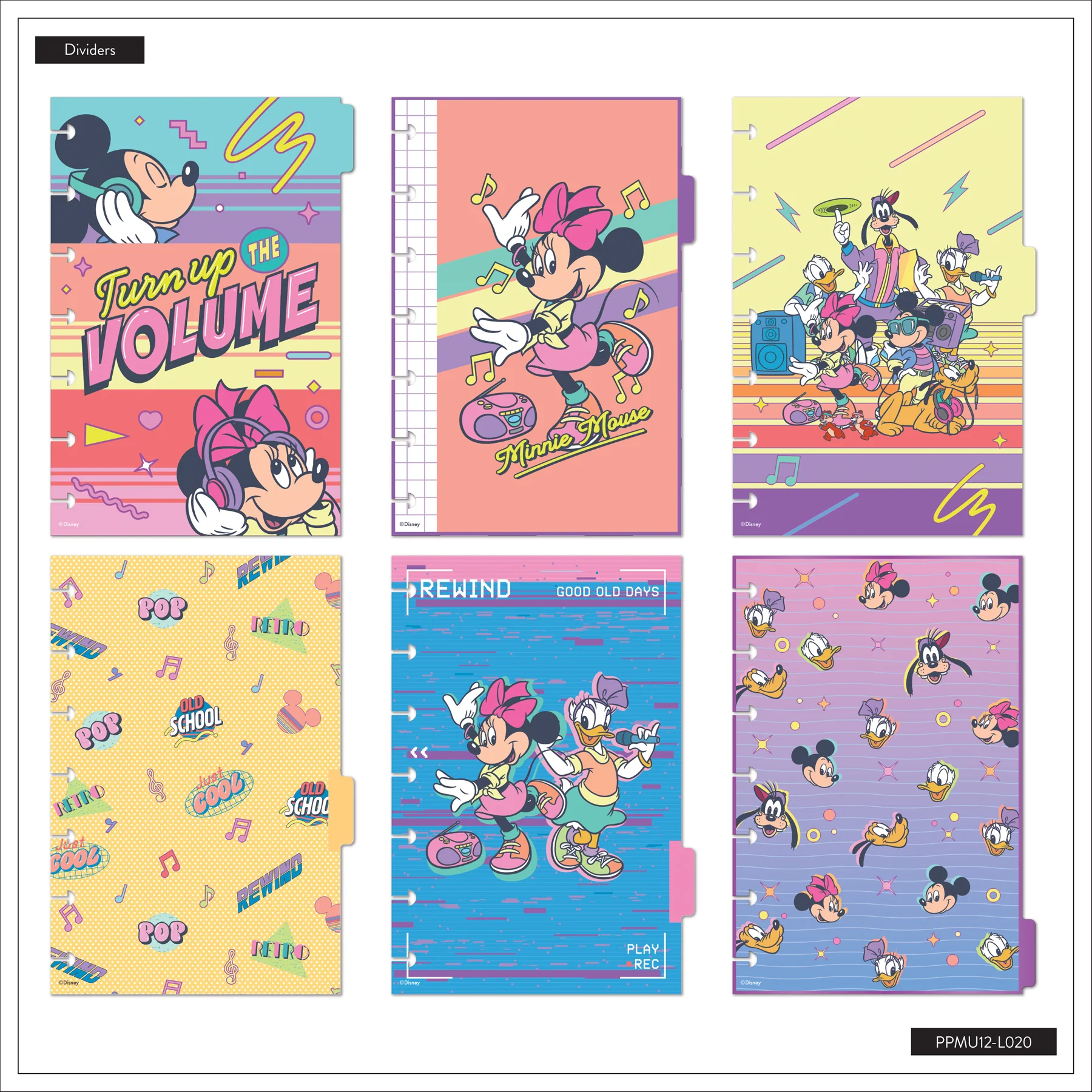 Undated Disney Mickey Mouse & Friends Retro Customizable Planner - Mini Horizontal Layout - 12 Months - Image 16