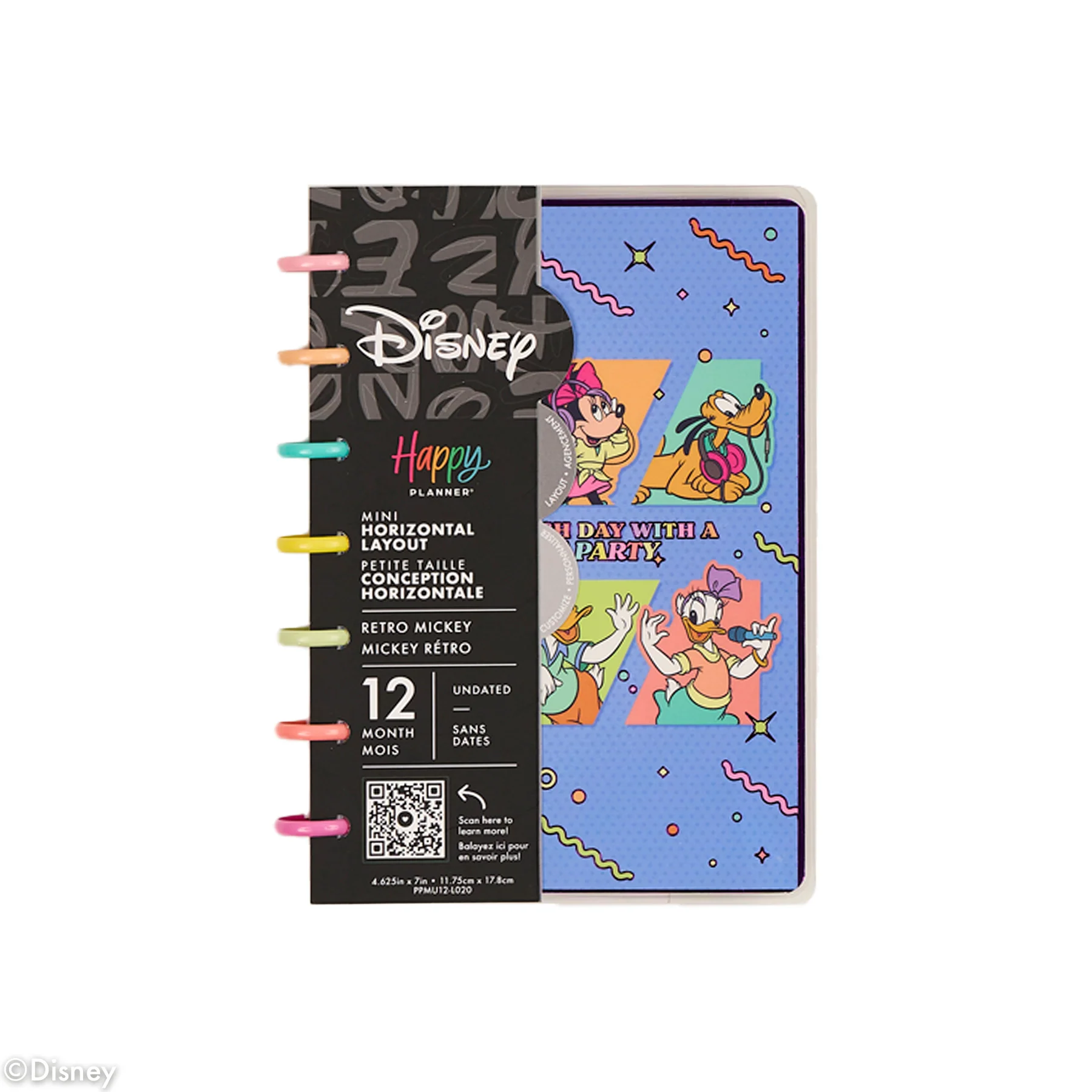 Undated Disney Mickey Mouse & Friends Retro Customizable Planner - Mini Horizontal Layout - 12 Months - Image 18