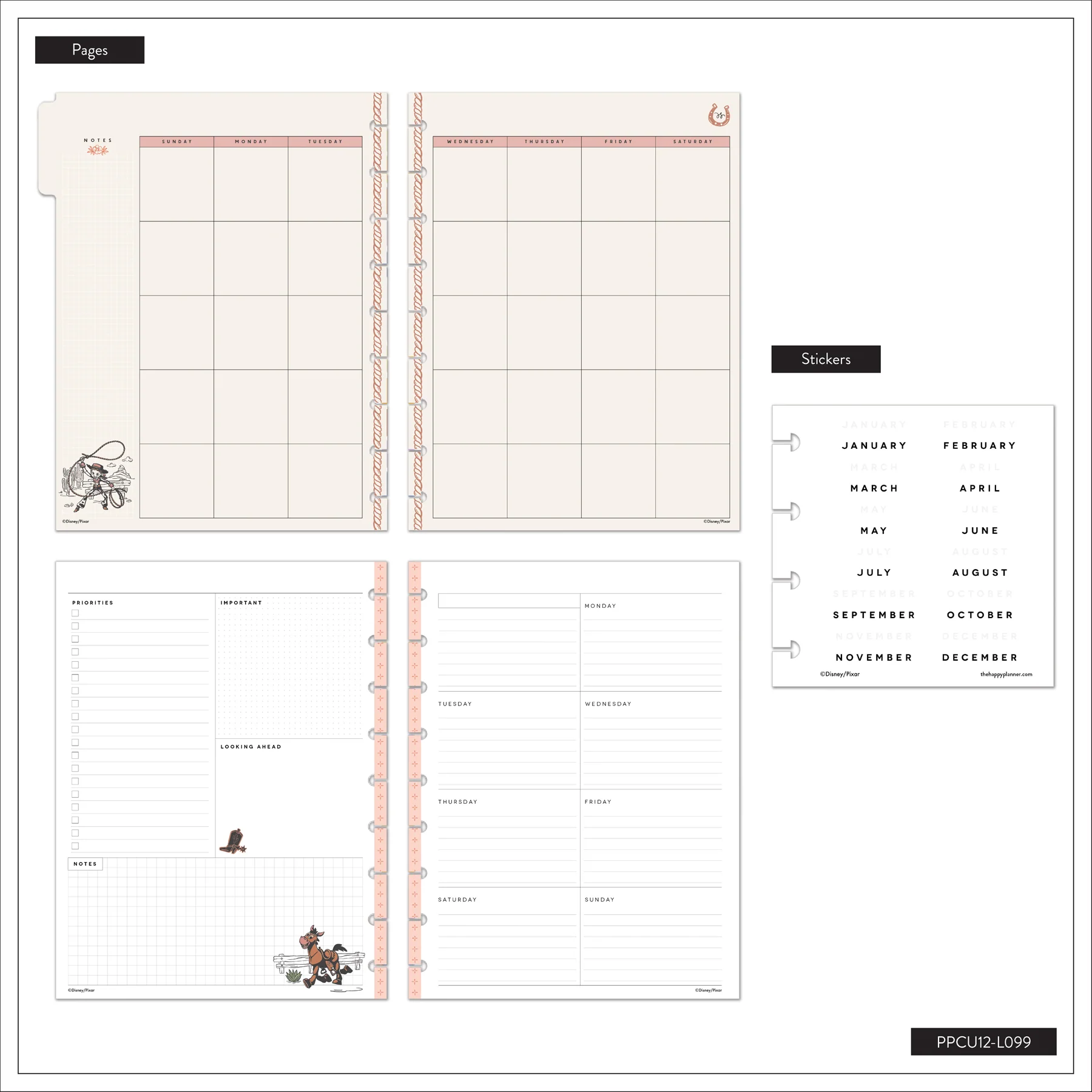Undated Disney & Pixar Toy Story Desert Rodeo Customizable Planner - Classic Dashboard Layout - 12 Months - Image 19