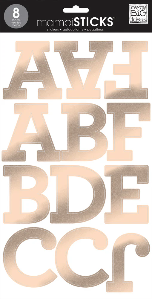 Uppercase Alphabet Letters - Rose Gold Foil